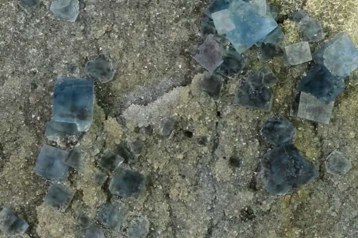 Blue Cubic Fluorite on Smoky Quartz - China #160717